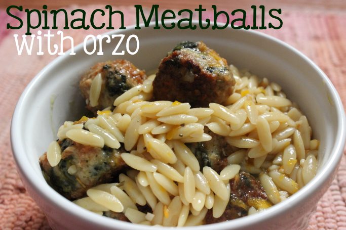 Spinach Meatballs with Orzo