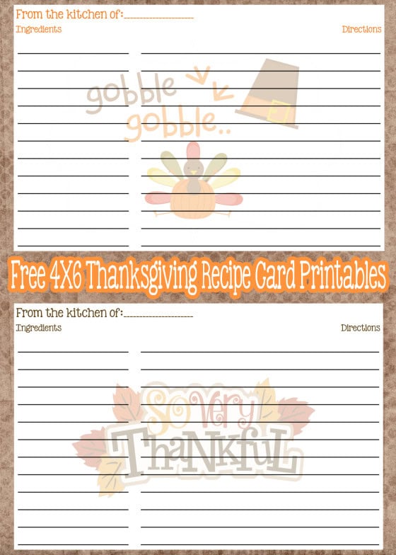 Free Printable Thanksgiving Recipe Cards - Everyday Made Fresh