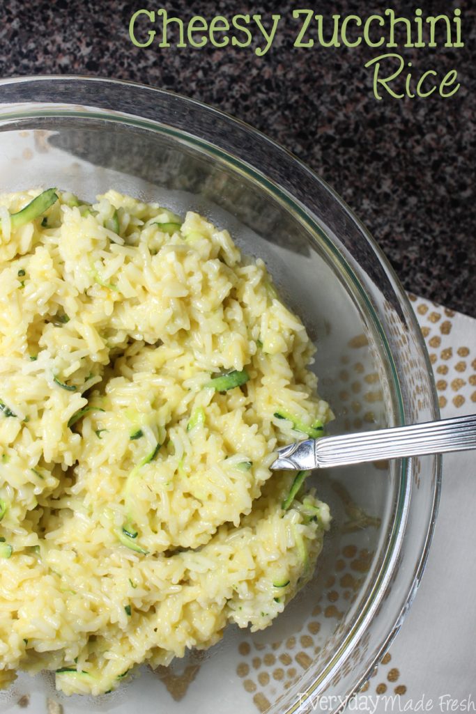 Cheesy Zucchini Rice is the perfect side dish for just about any meal. This is a rice that even your kids will love! | EverydayMadeFresh.com
