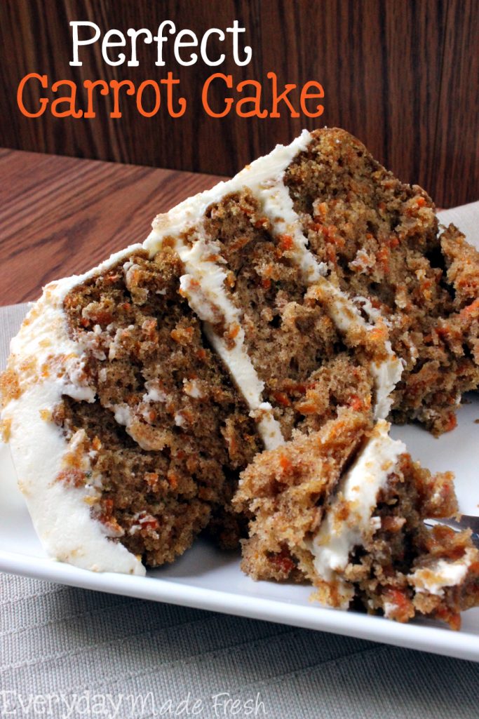 This is the most Perfect Carrot Cake you'll ever sink your teeth into. Moist, decadent, and simple to make! | EverydayMadeFresh.com