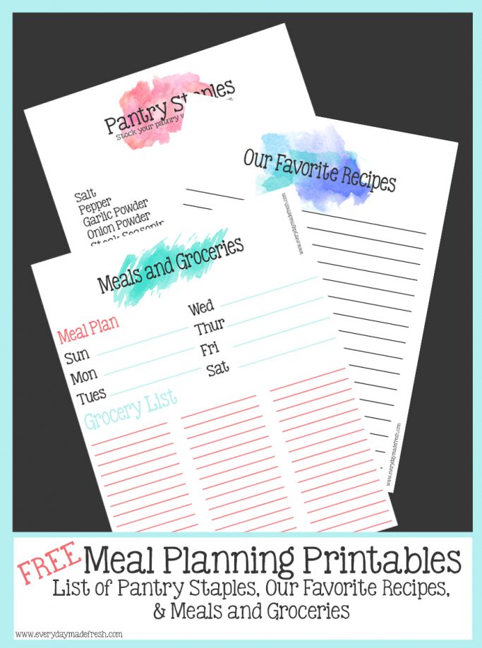 These free Meal Planning Printables are the first step in making meal planning a breeze!  | EverydayMadeFresh.com