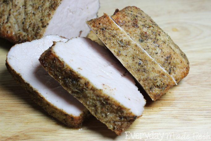 This Herb Roasted Pork Tenderloin is flavorful, juicy, and easy enough to prepare, so that you can really enjoy this anytime! | EverydayMadeFresh.com