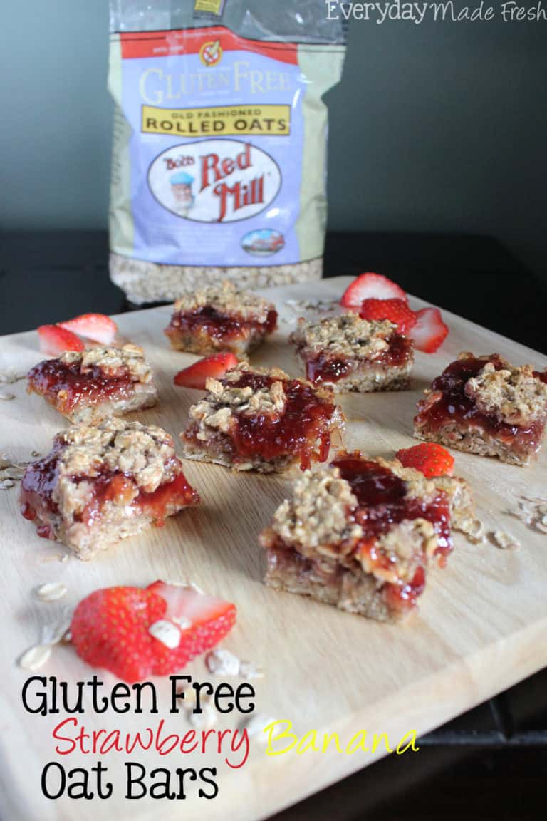 Gluten Free Strawberry Banana Oat Bars Everyday Made Fresh