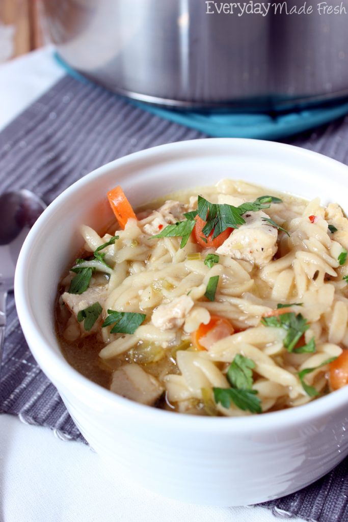 Take the noodles out of the soup, because this Chicken and Orzo Soup is the best thing that ever happened! | EverydayMadeFresh.com