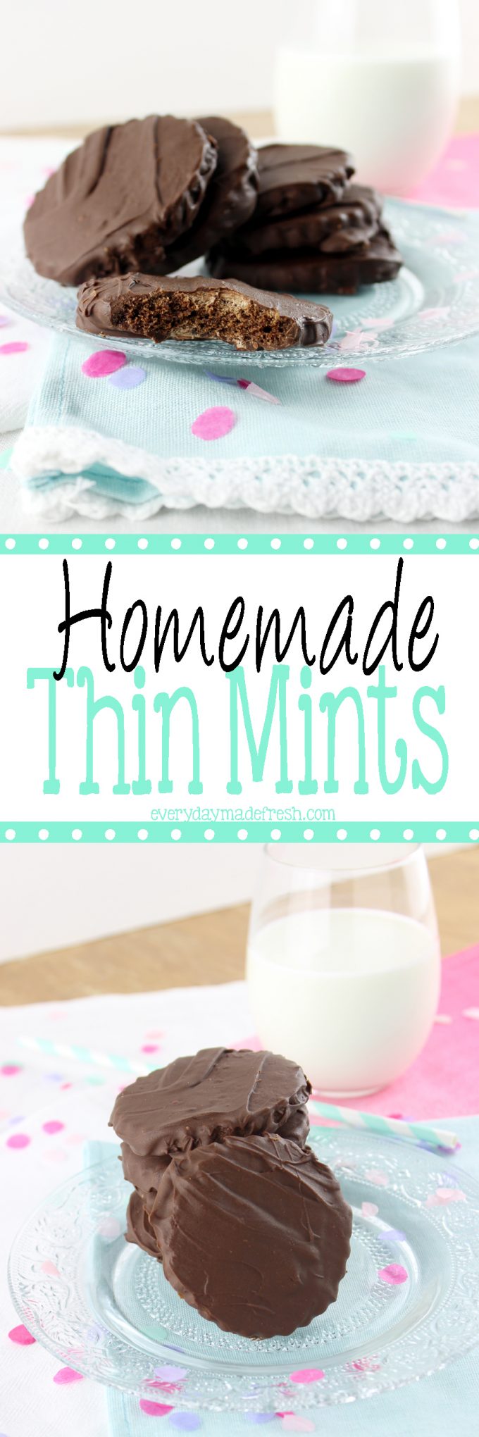 Girl Scout cookie season is only once a year, but you can enjoy one of my favorites with this easy Homemade Thin Mints recipe! | EverydayMadeFresh.com