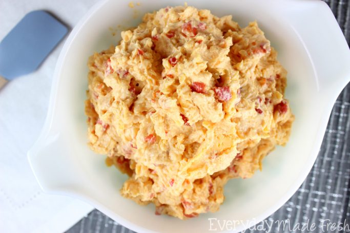 Nothing makes a sandwich better, or the perfect cracker topping, than my recipe for Creamy Homemade Pimento Cheese! | EverydayMadeFresh.com