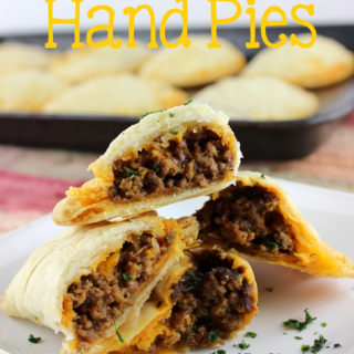 hese savory hand pies are the perfect portable snack, lunch, or dinner. Store bought pie dough make these Taco Hand Pies easy! | EverydayMadeFresh.com