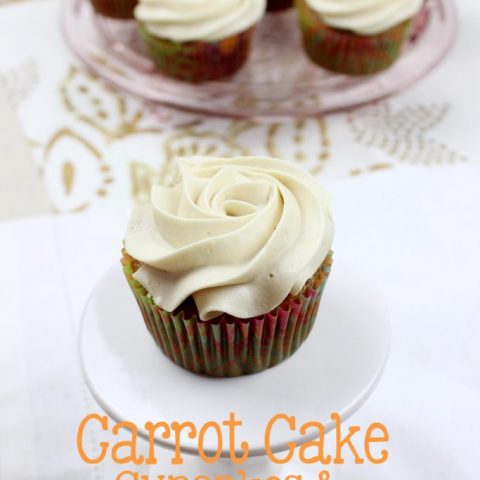 These Carrot Cake Cupcakes & Brown Sugar Cream Cheese Frosting are soft, moist, delicious, and will be a hit at your next celebration! | EverydayMadeFresh.com