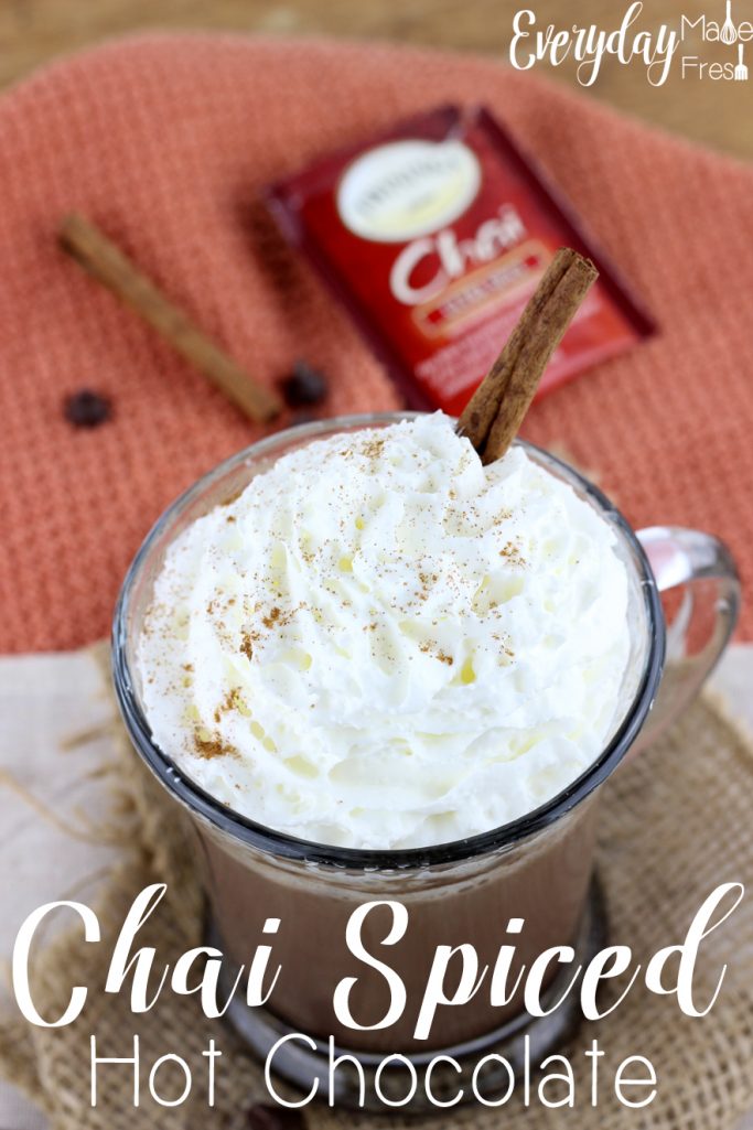 Chai Spiced Hot Chocolate is the perfect warming drink for all those cold winter days ahead! | EverydayMadeFresh.com