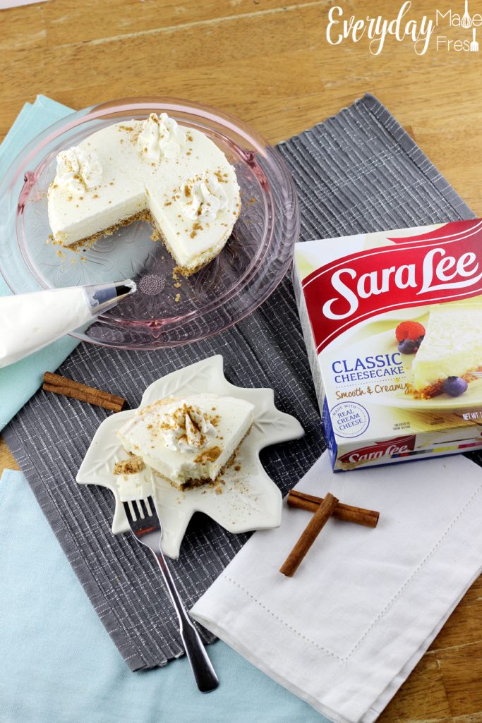 Pumpkin Spice Whipped Cream is a perfect addition to a Sara Lee® Frozen Dessert. It gives a great semi-homemade touch that makes even informal gatherings extra special. | EverydayMadeFresh.com 
