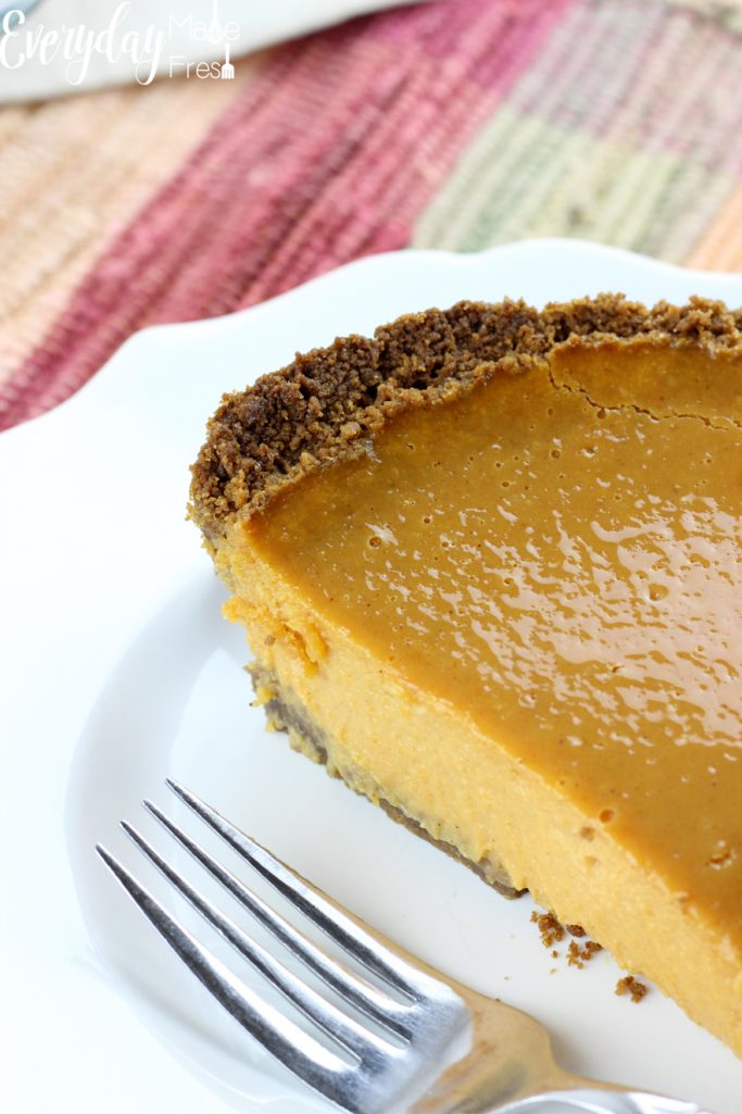 Perfect pumpkin pie has to be silky in texture with just the right about of spice. You'll get all of that plus more in this Silky Pumpkin Pie with a Ginger Snap Crust. It's probably the best pumpkin pie you'll ever eat! | EverydayMadeFresh.com