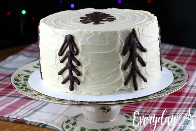 The dessert that should be on your holiday table this year is this Gingerbread Cake with Maple Cream Cheese Frosting. With flavors of ginger, cinnamon, maple, and cream cheese this cake has Christmas written all over it. It's the dessert your guests will be talking about next year! | EverydayMadeFresh.com