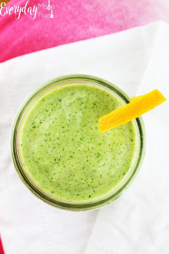 Looking for that perfect green smoothie that tastes amazing? This Green Citrus Smoothie is smooth, creamy, and tastes fantastic! The perfect way to start the day or enjoy for a healthy snack. | EverydayMadeFresh.com