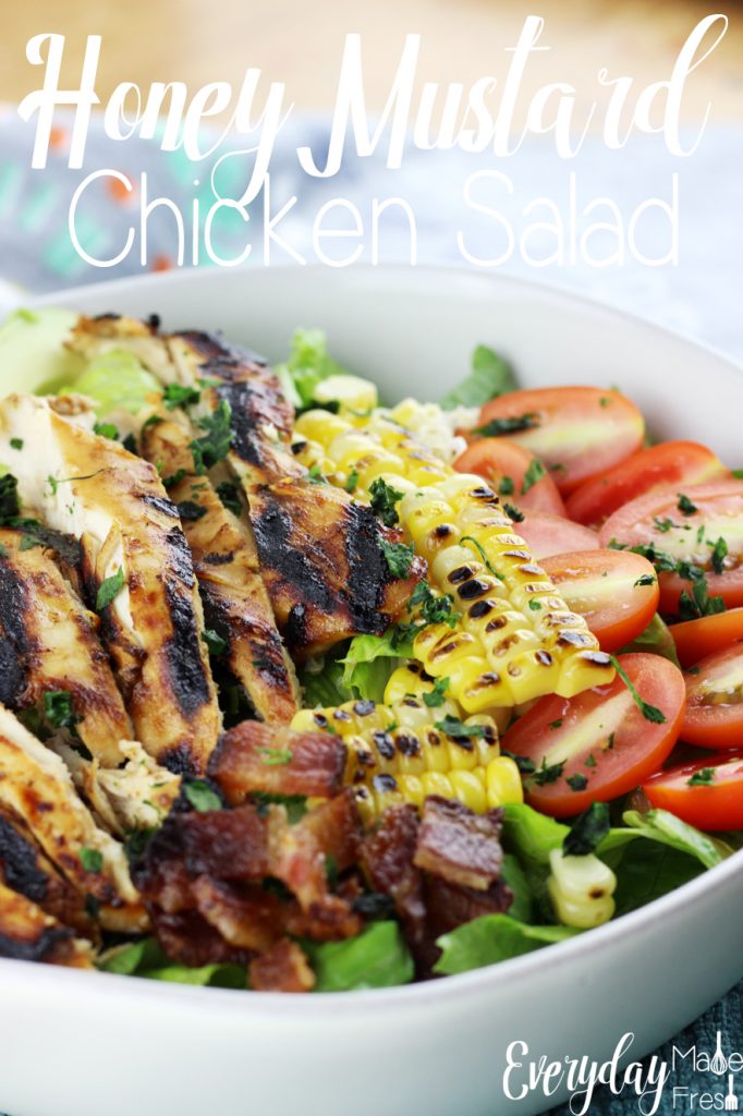 This is for those that aren't fond of salads, like me. This Honey Mustard Chicken Salad is hands down scrumptious! The dressing is simple to make and healthy! | EverydayMadeFresh.com