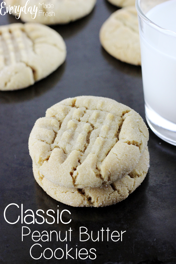 Everyone needs a Classic Peanut Butter Cookie recipe in their collection, and this one is it! Easy to make, tastes great, and your family will love it! | EverydayMadeFresh.com