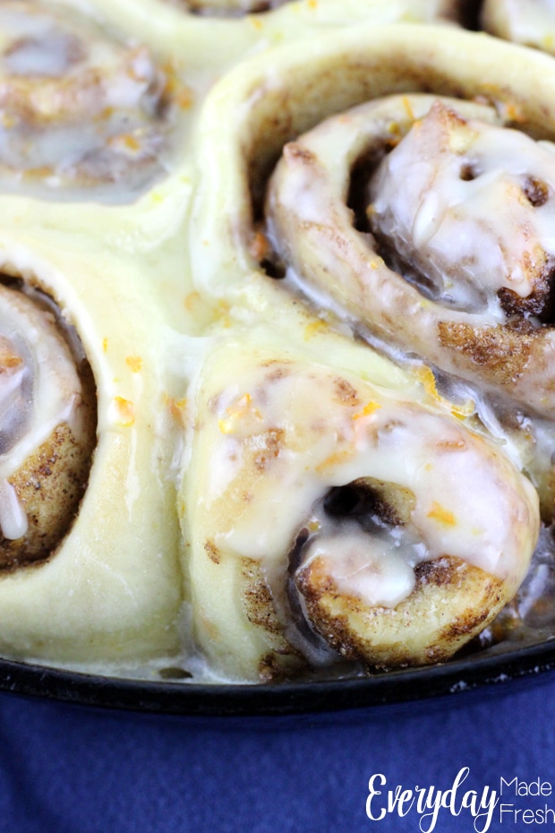 These Orange Cinnamon Rolls are so easy, anybody can make them! The tender dough turns out the perfect cinnamon roll every time. | EverydayMadeFresh.com