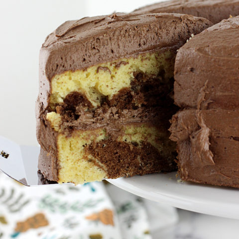 The Best Marble Cake with Chocolate Buttercream
