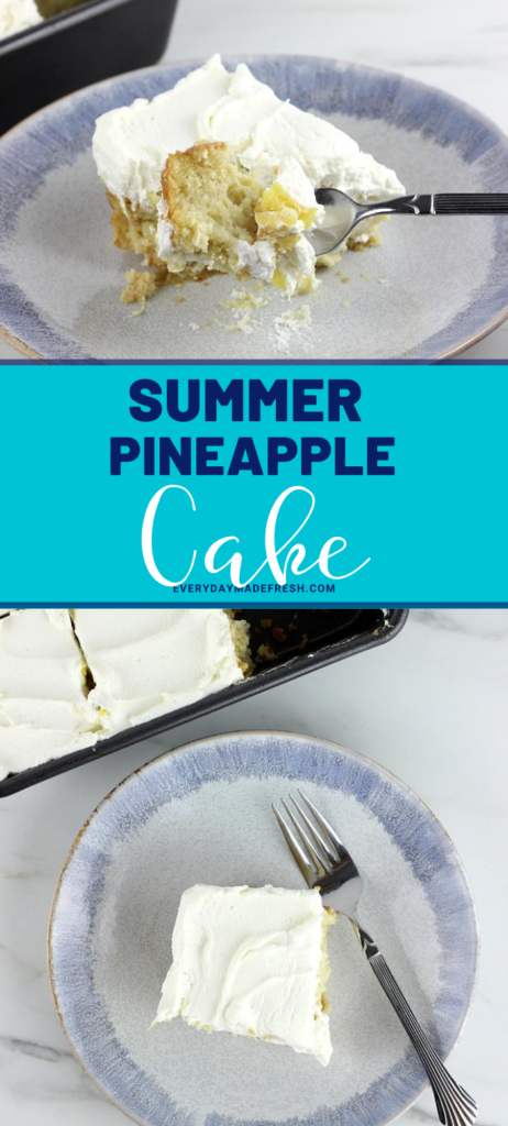 This Summer Pineapple Cake is fruity, moist, light and refreshing.  The perfect cake for those hot summer days.