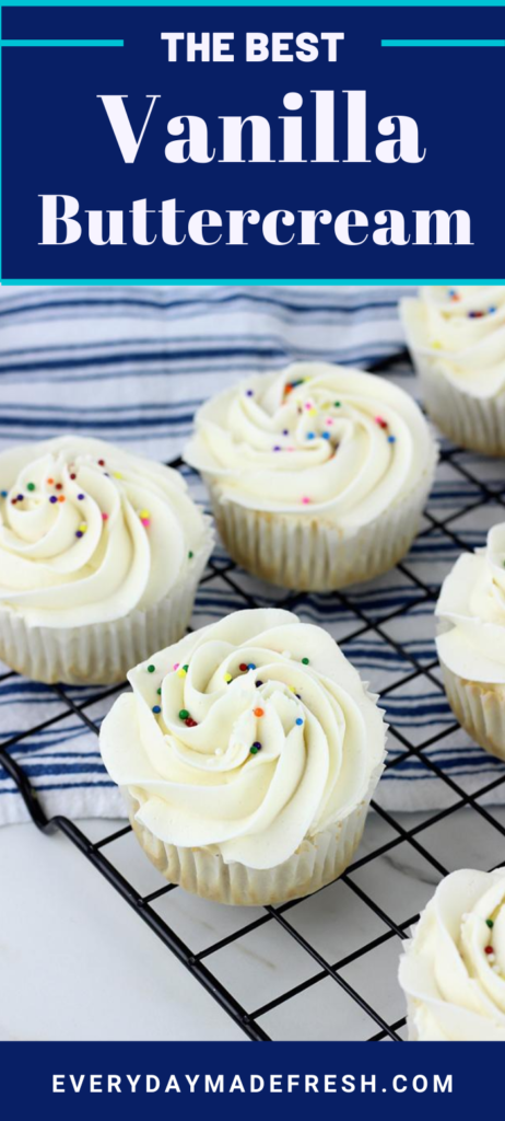 The Best Vanilla Frosting is simple to make, and perfect for any cake or cupcake. It's rich and creamy and quick to whip up.