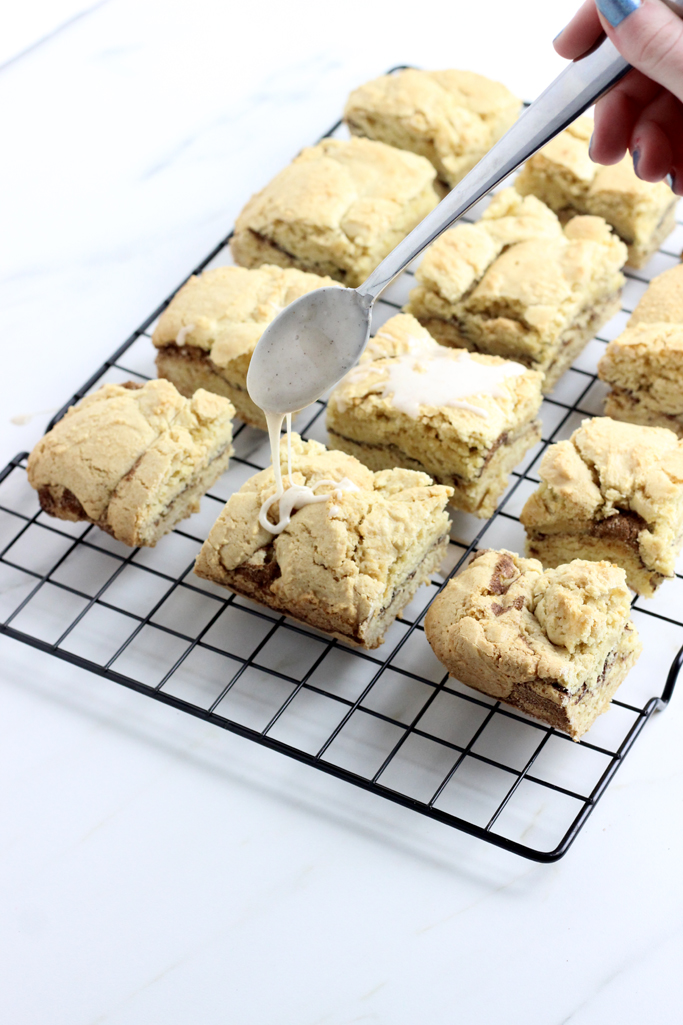 Thick, soft and chewy, buttery and moist - These Easy Gluten Free Snickerdoodle Bars are your favorite cookie in bar form!